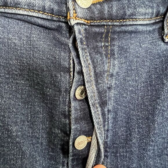 RE/Done 90s High Rise Ankle Crop Dark Western Rinse Jeans Size 32 Button Fly R15 - Picture 5 of 8